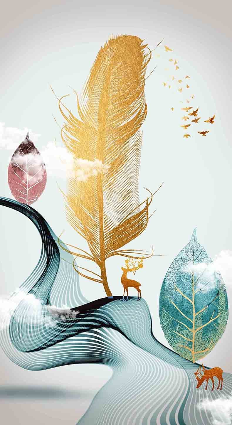Kit Broderie Strass 5D Grosse Plume - Cadeau DIY Fait Main Créatif et Peinture Diamant 50x120cm