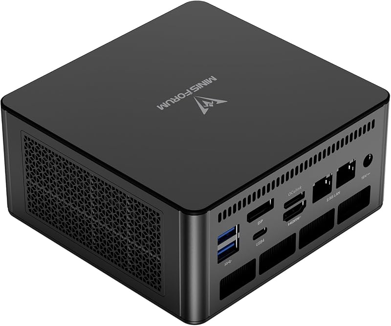 MINISFORUM UM890 Pro Mini PC AMD Ryzen 9 8945HS(8C/16T, up to 5.2GHz) 32GB DDR5 2TB PCIe4.0 SSD, 2xUSB4(PD 8K)|1xHDMI|1xDP Four Outputs, 2x RJ45, BT5.2 4xUSB3.2 AMD Radeon 780M Graphics Micro Computer