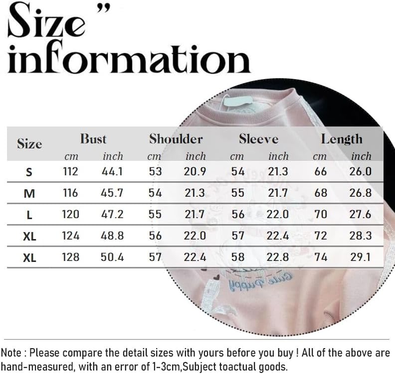 Women's Fleece-Lined Sweatshirt Heavy Embroidery Pink Lace Cartoon Cat Autumn Winter Round Neck Top - Image 6