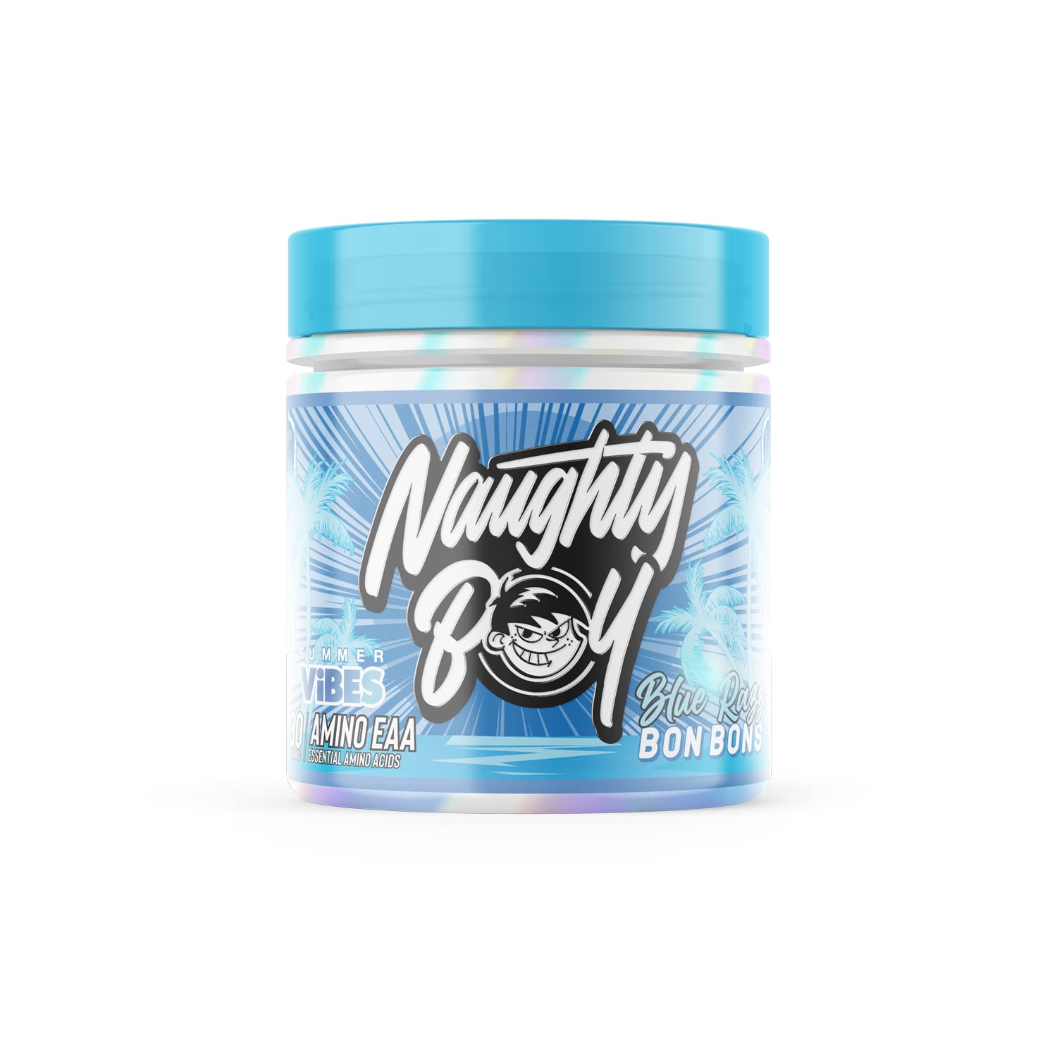 NaughtyBoy Amino EAA - Blue Raspberry Bon Bon, 255g, 30 Servings, Vegan BCAA & Essential, Intra-Workout & Recovery Support, Delicious Flavours, Muscle Repair & Performance