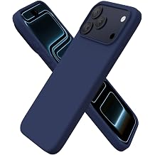 ORNARTO Compatible with iPhone 17 Pro Max Case 6.9", Slim Liquid Silicone 3 Layers Soft Gel Rubber Shockproof Protective Cover with Anti-Scratch Microfiber Lining-Navy Blue