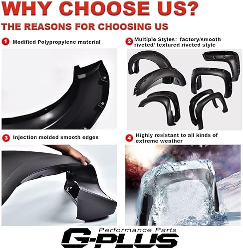 Vista 21 de G-PLUS Kit de guardabarros compatible con Ford F250 F350 Super Duty 1999-2007 (no compatible con modelos duales), cubierta protectora de rueda