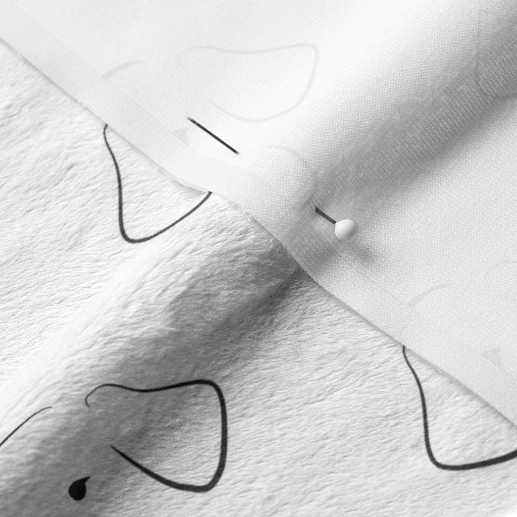 Spoonflower Fabric - Puppy Face Lab Black White Retriever Labrador Yellow Dog Printed on Minky Fabric by The Yard - Sewing Baby Blankets Quilt Backing Plush