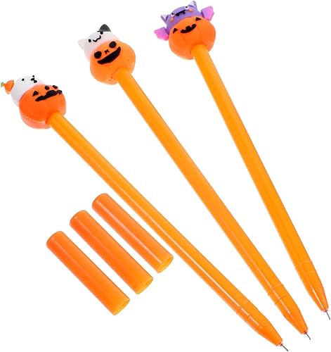 Miniatura 1 de NOLITOY Bolígrafos de Halloween, 3 unidades, rellenos de bolsas de golosinas de Halloween, bolígrafos portátiles de firma para profesores,