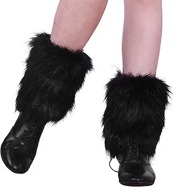 Womens Fur Leg Warmer Winter Short Boot Cuffs Covers Sleeves TTW0071