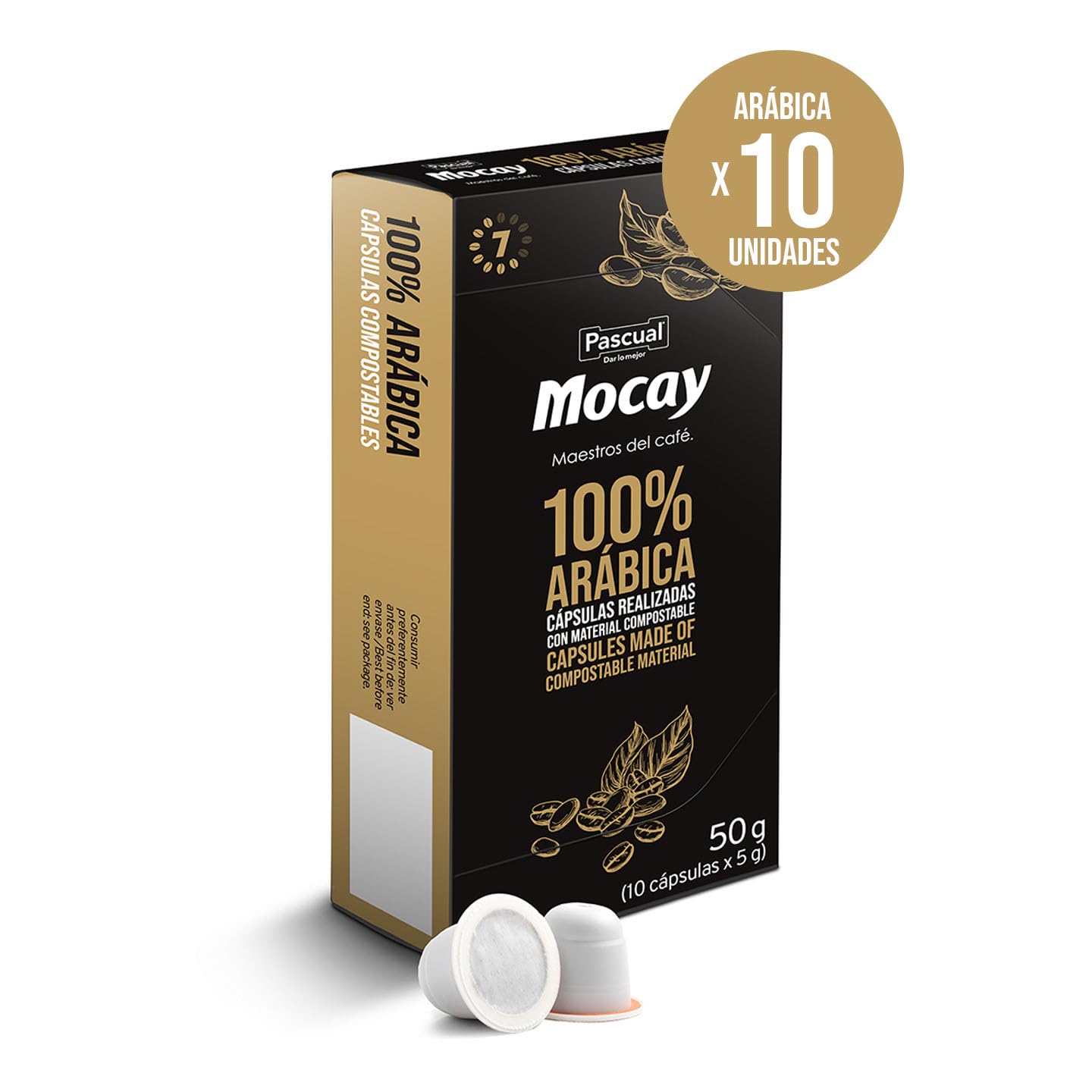 MOCAY - PACK OFICINA BASIC - 100 Cápsulas de Café Natural, 100 Cápsulas de Café Descafeinado, 120 Palmeritas y 220 Cookies + Taza de Regalo - Ideal para desayuno