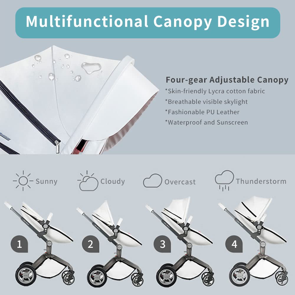 Hot Mom Kinderwagen 2in1 Set Klassik Kombikinderwagen mit Alu-Rahmen/Vollgummireifen (Lattices)