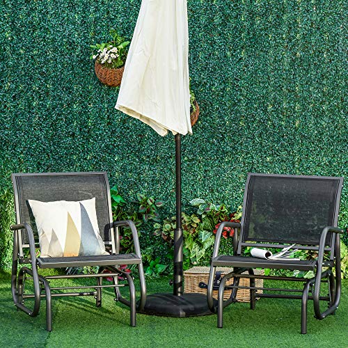 image for Outsunny 2-Piece Outdoor Gliding/Rocking Chair Set with Breathable Mes