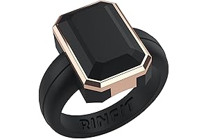 Rinfit Silicone Engagement Ring Band for Women | Emerald Green, Turquoise, Pink, Teal & Orange