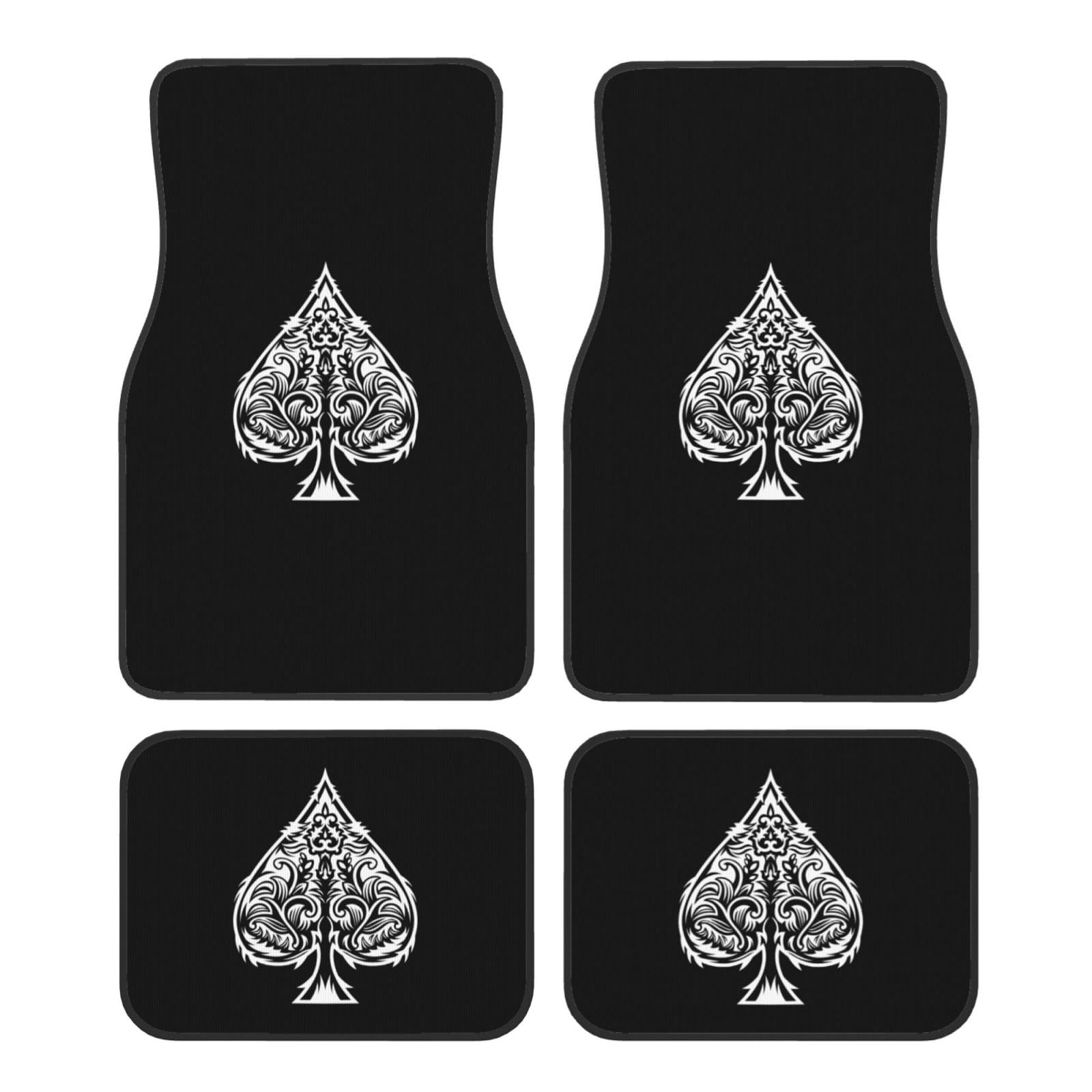 Poker Ace of Spades Floor Mats for Cars All-Weather Car Mats Fit Automotive Floor Mats for Cars Trucks