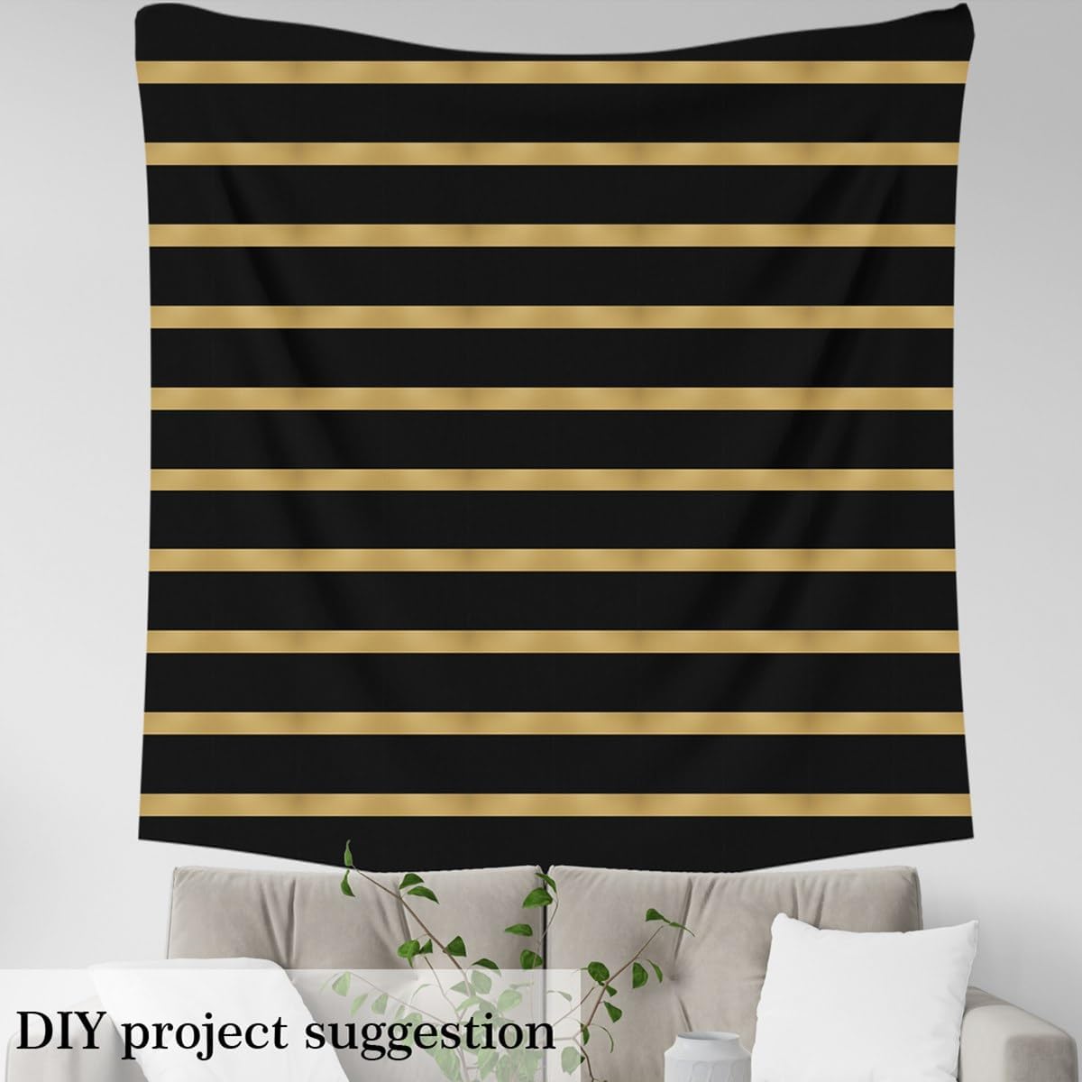 Feelyou Gold and Black Upholstery Fabric for Chairs 5 Yards Boys Girls Geometric Fabric by The Yard for Kids Modern Decorative Waterproof Outdoor Fabric Abstract Theme Outdoor Fabric