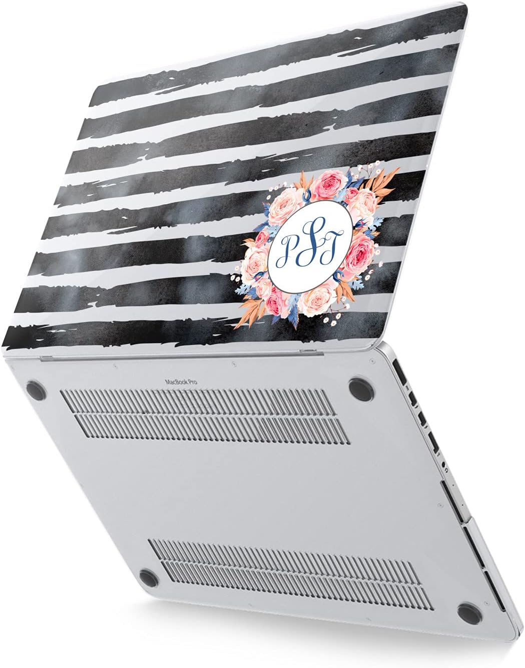 Hard Case Compatible for MacBook Pro 16 14 M3 M2 2023 M1 Pro 13 2022 Air 13 2021 Retina 2020 Mac 11 12 Protective Custom Paint Monogram Floral Print Art Cover White Design Zebra Black Laptop