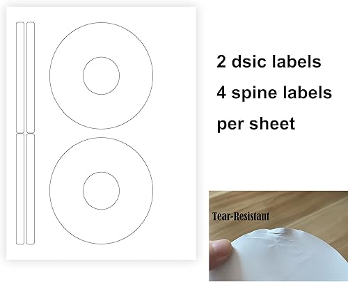 Miniatura 5 de Mr-Label Etiquetas de CDDVD resistentes al desgarro estándar - Impresión de inyección de tintaláser - Adhesivo permanente blanco mate - Diámetro