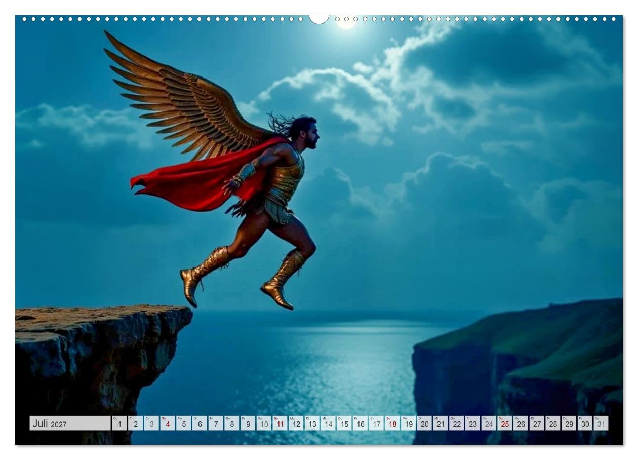 Perseus und Medusa (hochwertiger Premium Wandkalender 2027 DIN A2 quer), Kunstdruck in Hochglanz: Perseus gegen Medusa – eine visuelle Heldenreise in 12 epischen Momenten. (CALVENDO Kunst)