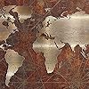 QUADRO SU VETRO 70x50 Mappa Del Mondo Animali Continenti Quadri Moderni EUR 59,99 - IT