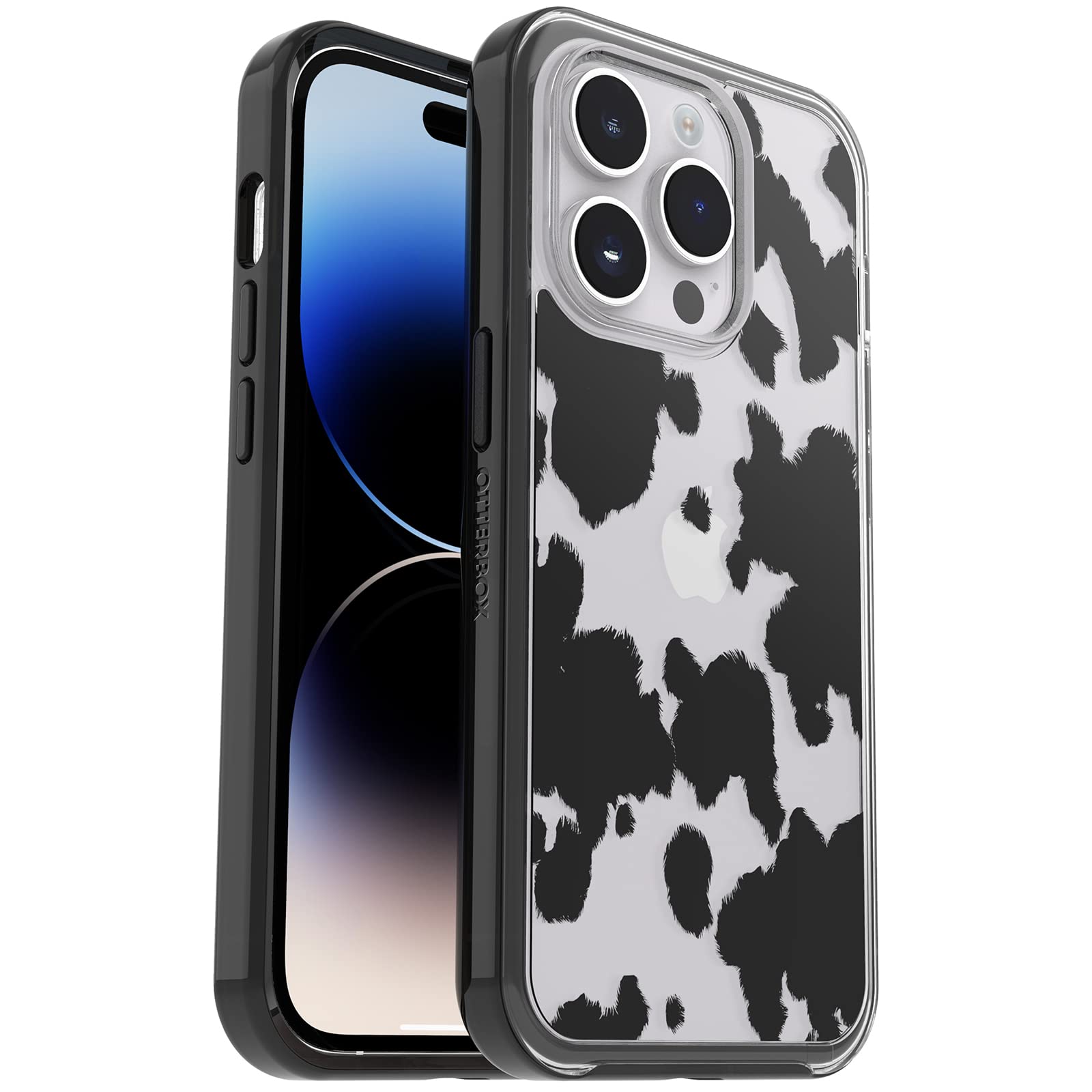 Otterbox Funda Symmetry Clear para iPhone 14 Pro, Cow Print