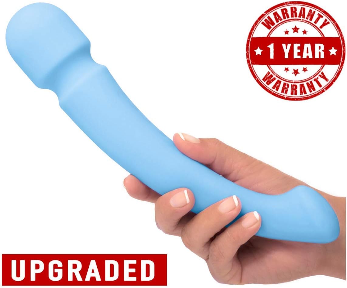 Cordless Body Massager - Dual Independent Motor - 3X Speeds 65x Patterns - Muscle & Sports Recovery - Strong Vibration - USB Rechargeable - Waterproof - Travel Friendly - Baby Blue