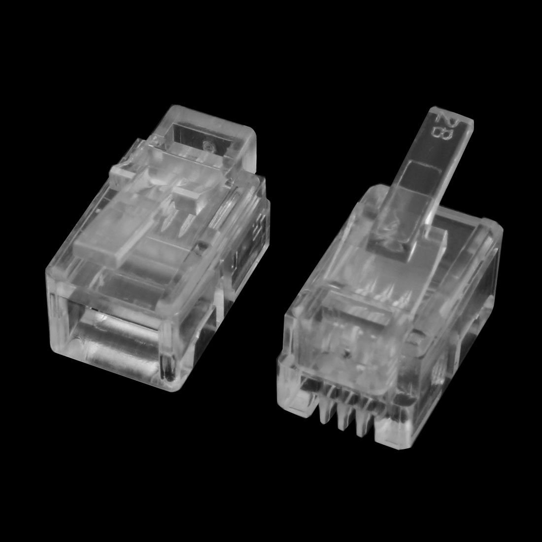 XYWHPGV Phone 4P4C RJ9 Telephone Cable End Adapter Connector Head 22pcs Clear(87765 927de ae51b 8f900 df157 1709d