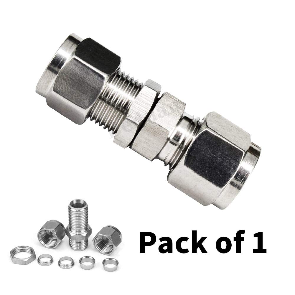 Buy Beduan 304 Stainless Steel Bulkhead Fitting, 10mm x 10mm Tube OD