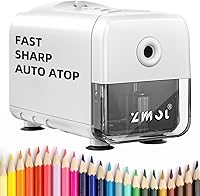 Vista 10 de Zmol Sacapuntas eléctrico para aula, sacapuntas de alta resistencia para lápices de colores, parada automática súper afilada y rápida, sacapuntas