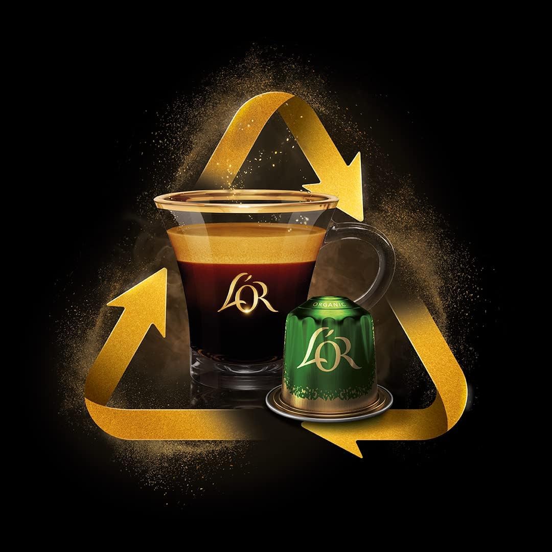 Caffè L'OR Espresso FORZA - 200 Capsule in Alluminio - Intensità 9 - Compostabili e Compatibili con Macchine Nespresso - 5 Confezioni da 40 -DD-
