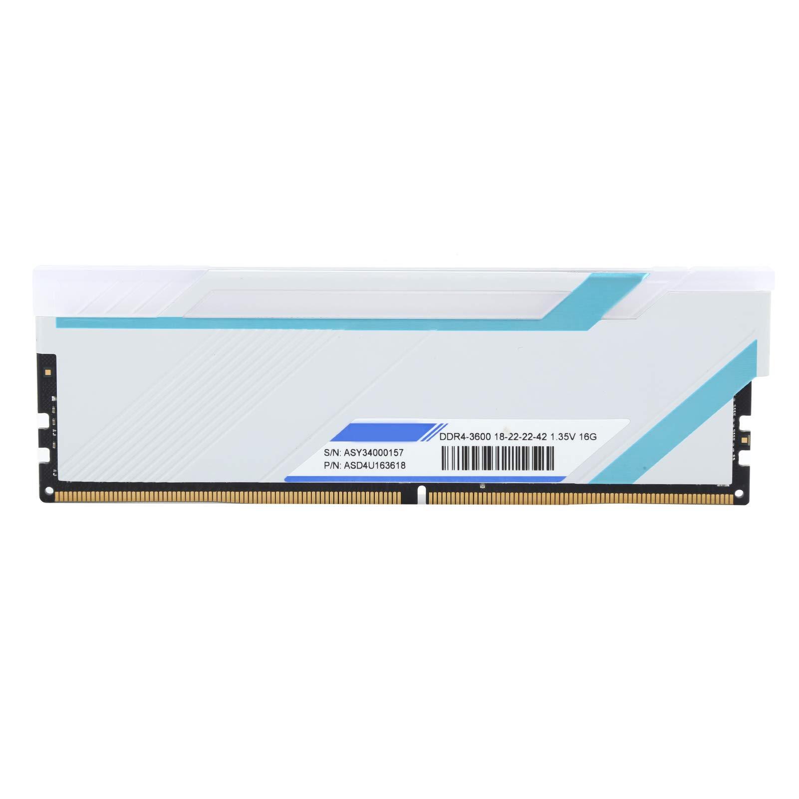 PUSOKEI DDR4 RAM 16G Memory, LED 1.35V RGB Lighting RAM DDR4 3600MHz 16GB Desktop Computer Memory Su