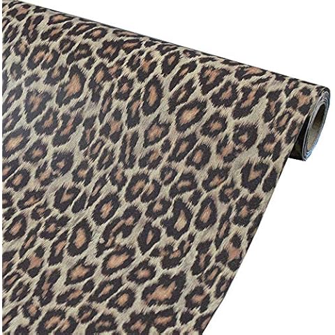 Taogift Self Adhesive Vinyl Leopard Film Shelf Liner Decorative Leopard Furniture Sticker Paper for Arts Crafts Walls Cabinets Dresser Drawer Decal 30CMX3M Cover