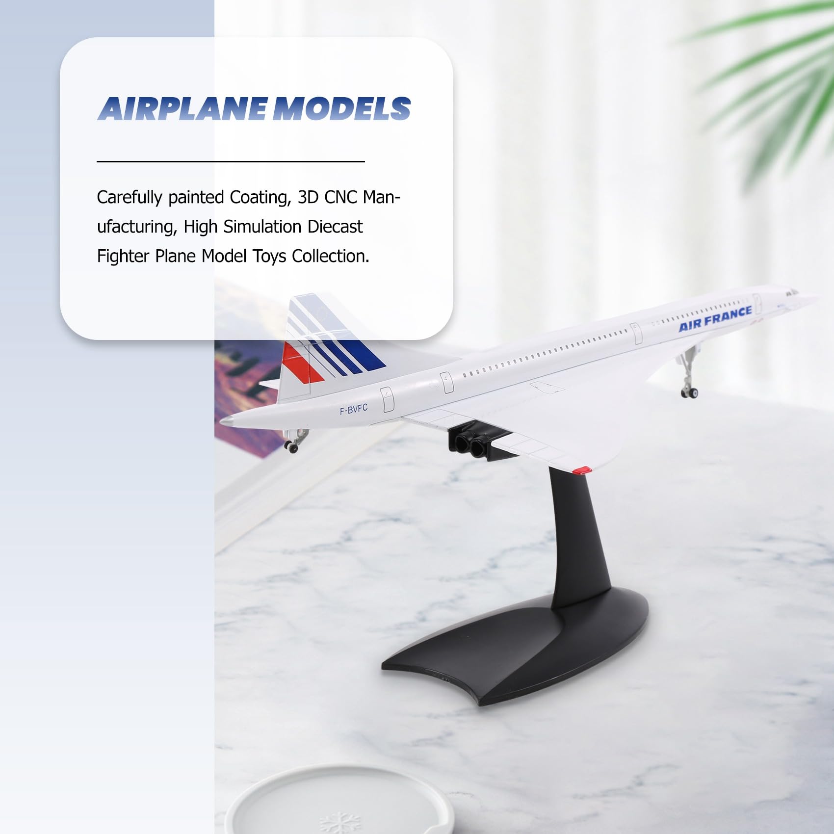 1/200 Concorde Sursonique Avion de passagers Air France Modèle pour , le bureau, la bibliothèque, la décoration