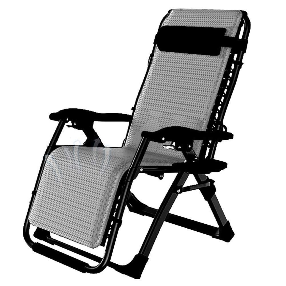 Chaise de jardin inclinable robuste supportant 200 kg couleur gris