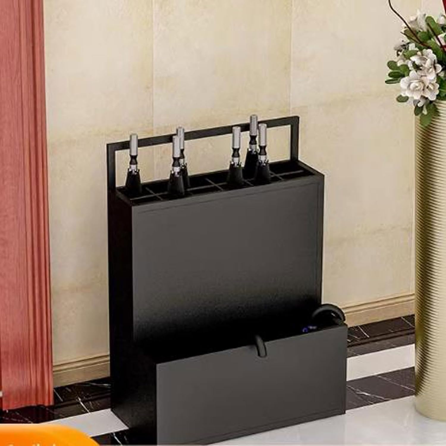 Umbrella Stand Large Capacity Umbrella Rack Stand, Large Commercial Umbrella Holder with Removable Drip Tray Umbrella Storage Free Standing Decor for Home Office Hotel Lobby Entryway Umbrella Holder f