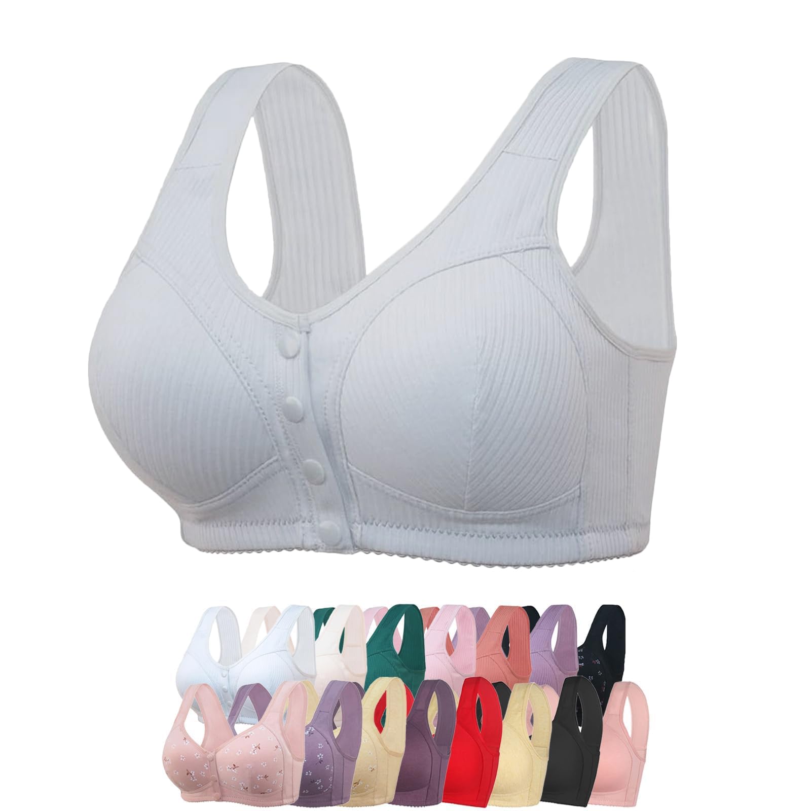 Daisy Bra for Seniors, Front Snap Closure Bras, Front Snaps Daisy Bras for Older Women