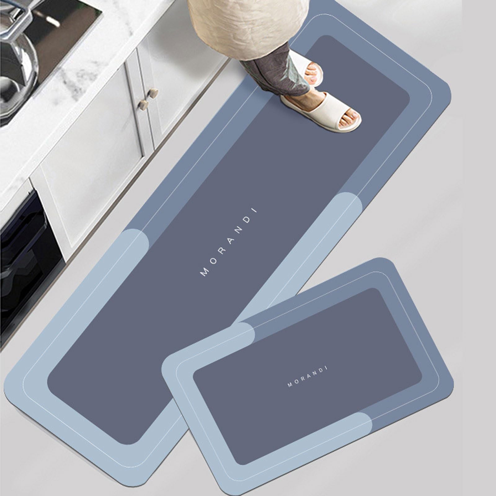 Enigmaire Standing Runner Rugs,Non Slip Waterproof Kitchen Floor Mats,Anti Fatigue Standing Area Rugs,Washable Kitchen Floor Rug,Stain Resistant,Comfort,Absorbent,Oil Resistant,For Office,Home,Indoor