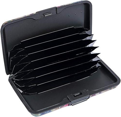 Miniatura 3 de Cartera con bloqueo RFID para tarjetas de crédito para mujeres y hombres, mini funda delgada de metal duro de aluminio para tarjetas de visita