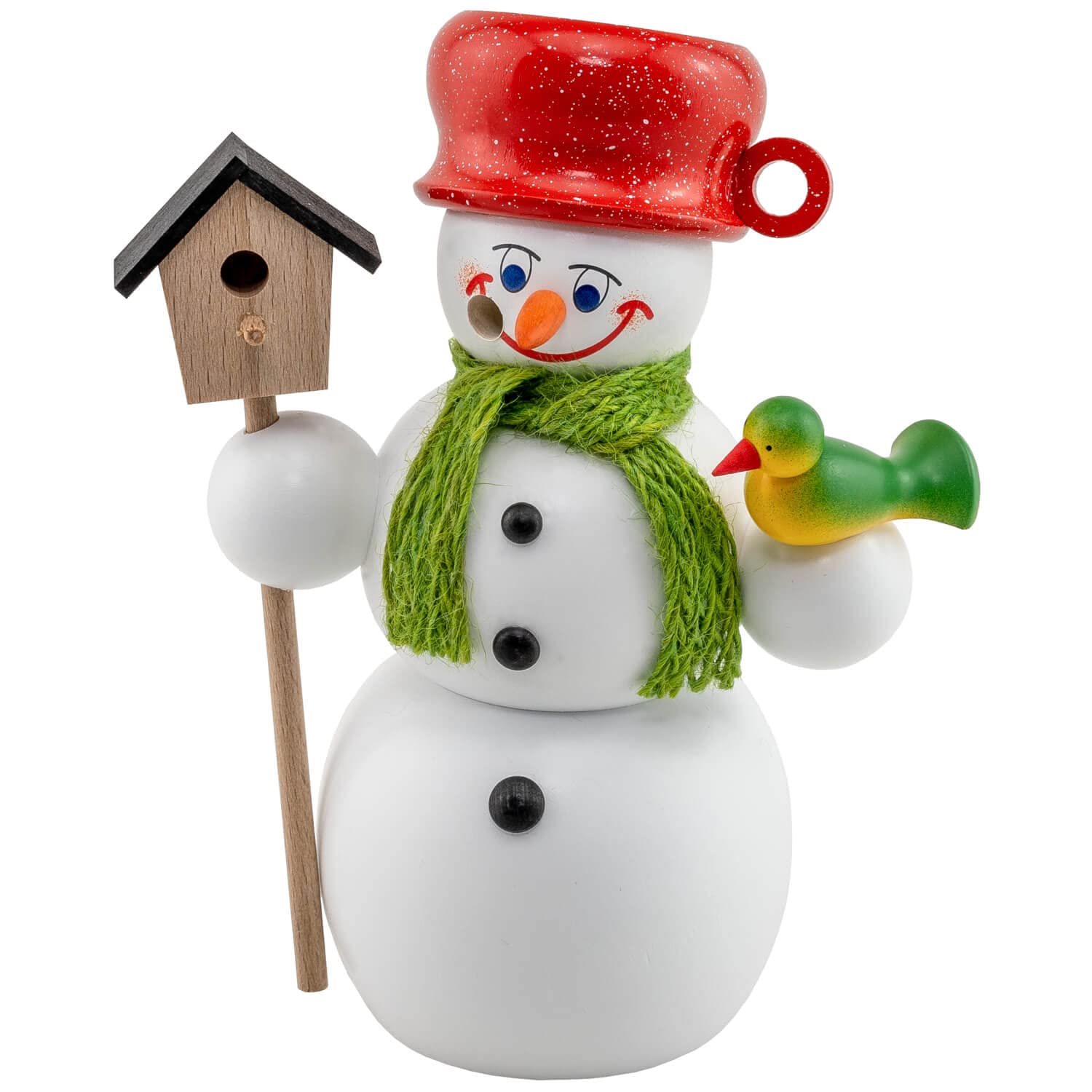 Fumoir bonhomme de neige décor de noël en bois avec mangeoire Rudolphs