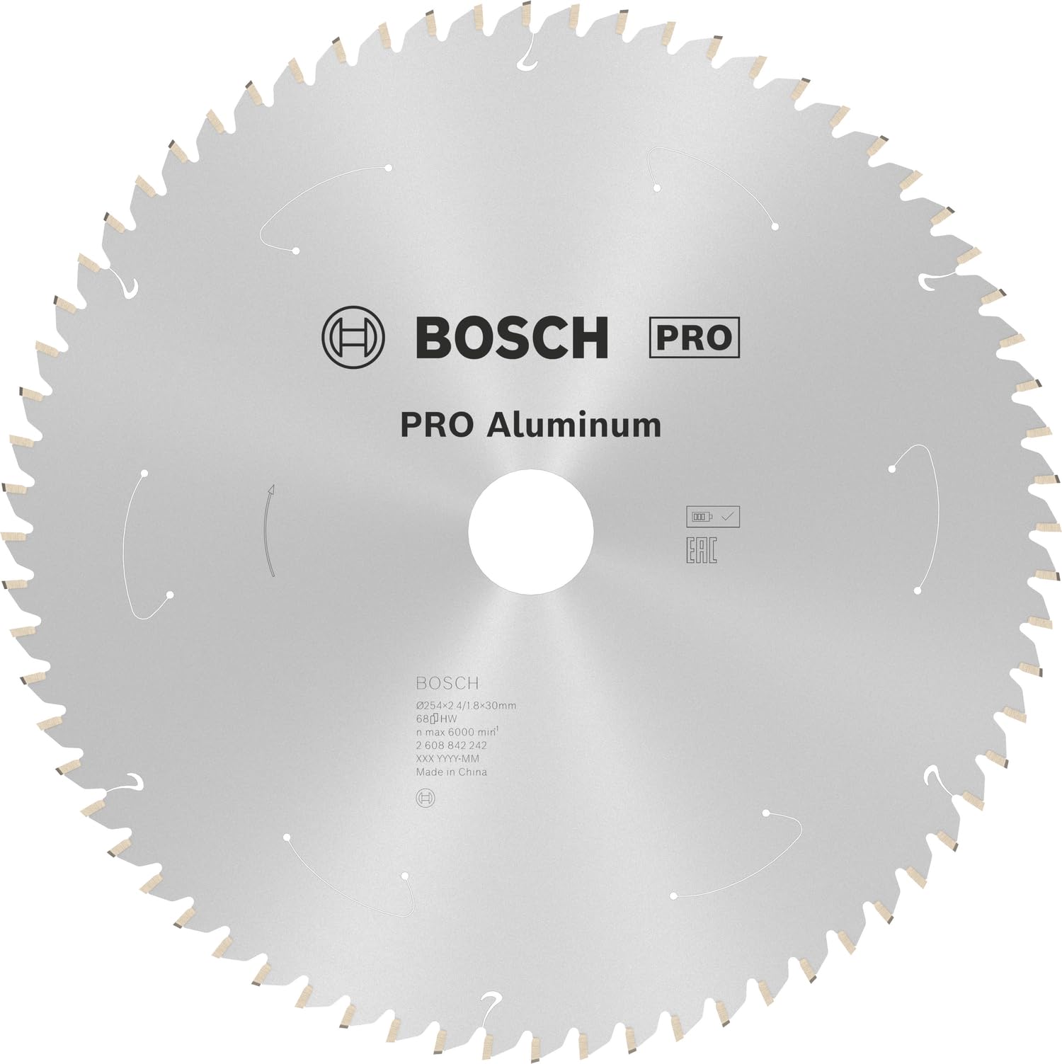Lame de Scie Circulaire Bosch PRO Aluminium 254 mm - 68 Dents