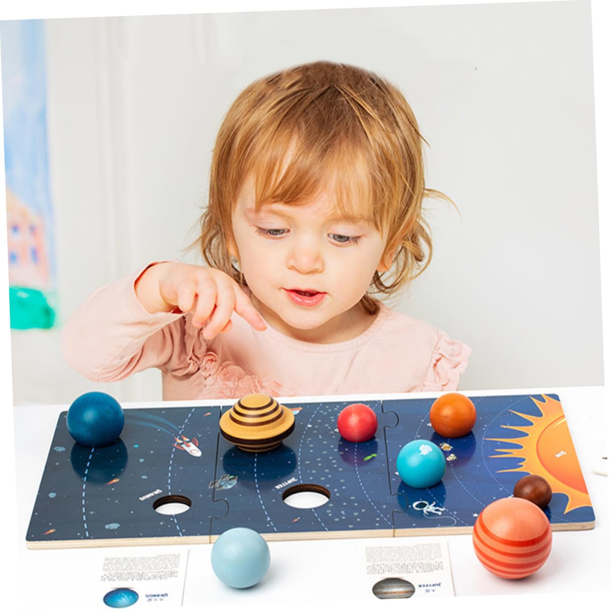 Juego de Rompecabezas Sistema Solar de Madera para Niños, Juguete Educativo para Desarrollar Creatividad E Inteligencia, 1 Set Interactivo y Divertido