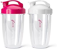 Vista 1 de nutribullet Vasos To-Go de 24 oz y tapas abatibles de colores (rosa/blanco)
