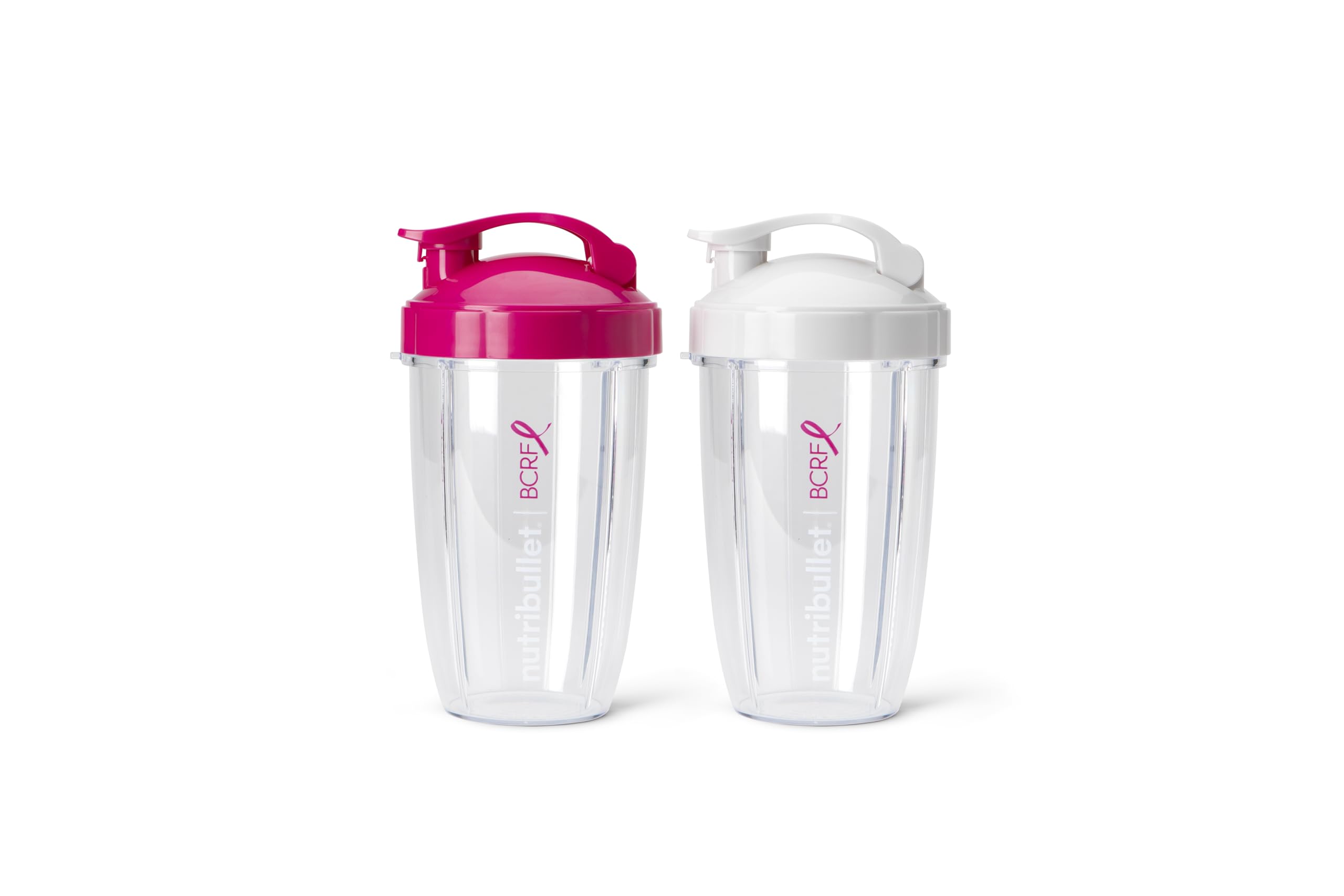 nutribullet® 24 oz To-Go Cups and colored flip-top lids (Pink/White)