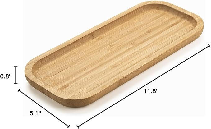 Bandeja de Bambú para Baño, Organizador para Vanity y Decoración, 30 x 13 x 2 cm miniatura 3