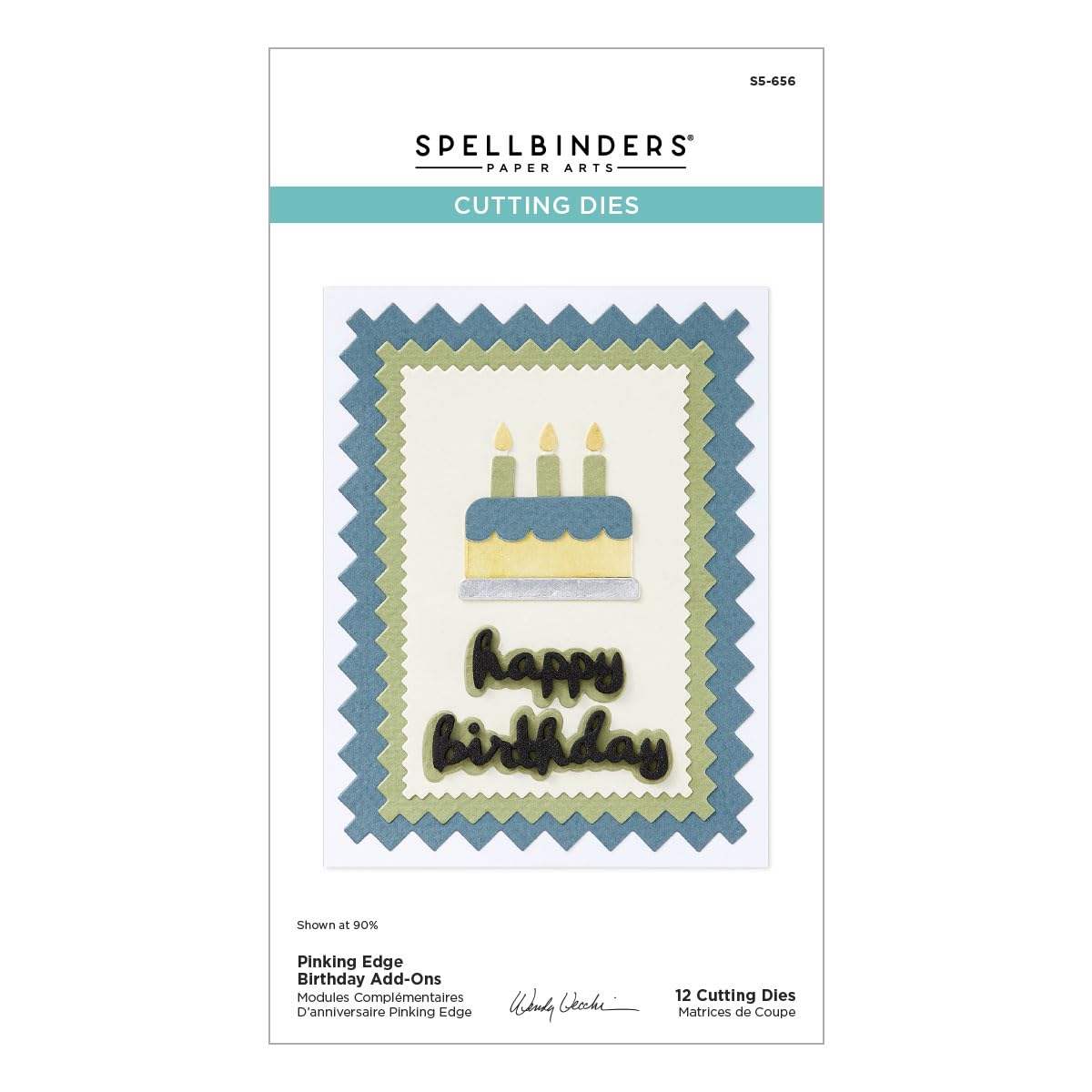 Spellbinders Edge Add-Ons Etched Dies, Pinking Birthday Rectangles