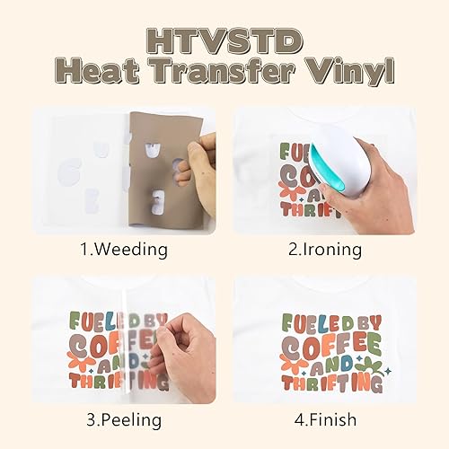 Miniatura 10 de Vinilo de transferencia de calor en tono de piel, 12 unidades de vinilo de transferencia de calor marrón Netural de 12 x 10 pulgadas, vinilo HTV