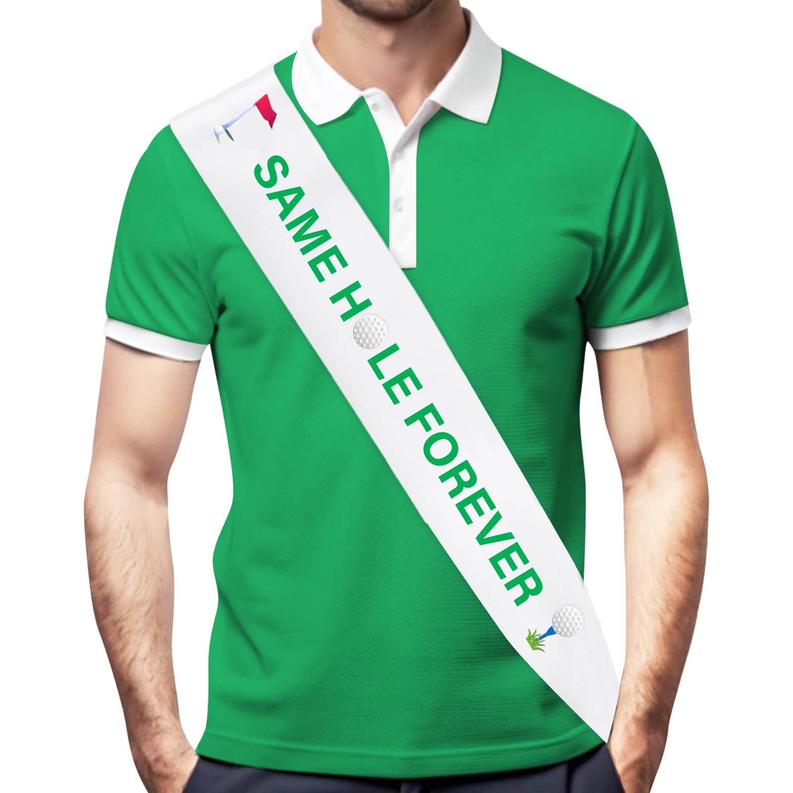 Bachelor Sash, Same Hole Forever Sash, Golf Bachelor Party Sash, Funny Bachelor Party Decorations Supplies Accessories Favors Groom Gifts Jokes
