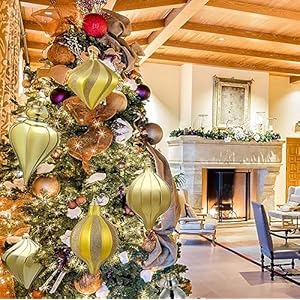 2 pcs 9 large christmas ball ornaments shatterproof finial drop ornaments christmas tree decorations champagne christmas big ornaments hanging ball for holiday christmas decorations  urban country home decor