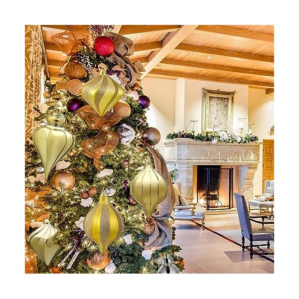 2 pcs 9 large christmas ball ornaments shatterproof finial drop ornaments christmas tree decorations champagne christmas big ornaments hanging ball for holiday christmas decorations  urban country home decor