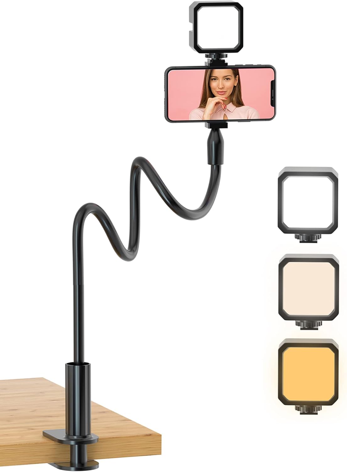 Phone Stand for Recording, 31 Inch Gooseneck Overhead Phone