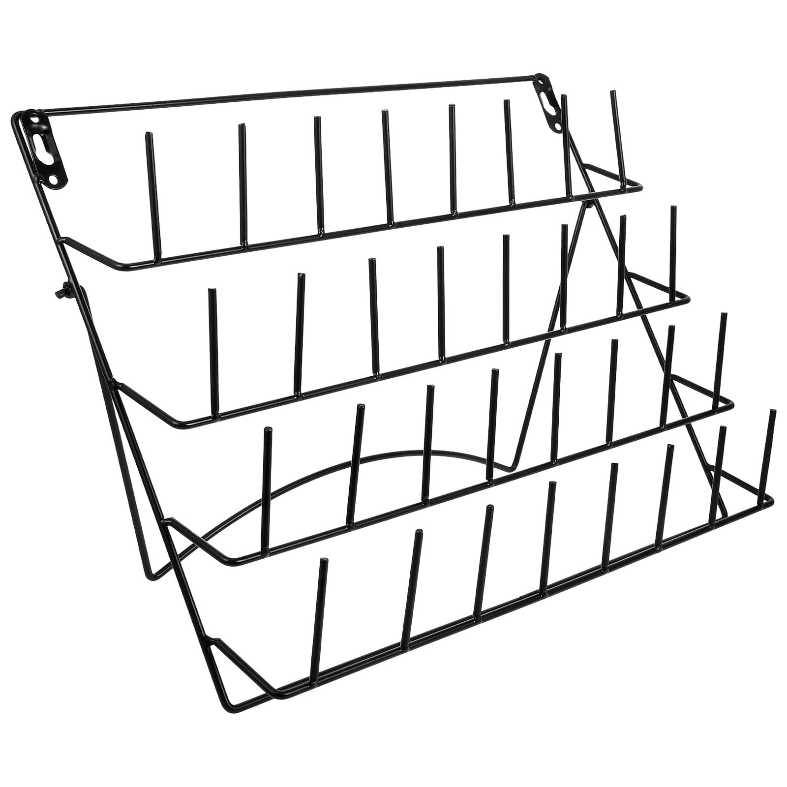 Estante Secado Laboratorio de Hierro Resistente Montaje Pared para Probetas y Botellas con Cesta Organizadora para Almacenamiento Versátil
