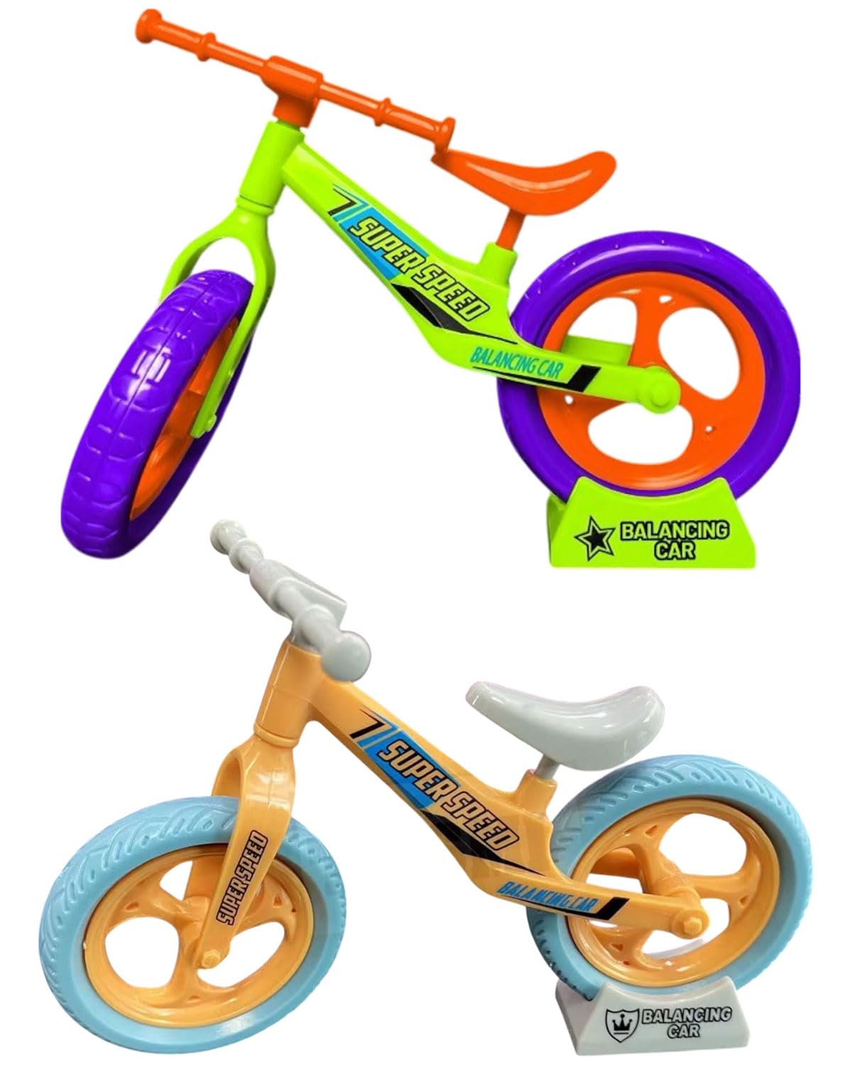 WUNZILO 2 Stück Fahrrad Modell Deko,Finger Fahrrad Spielzeug,Mini Finger Bike,Miniatur Mountainbike,Mini Bike(Grün + Gelb) Spielzeug