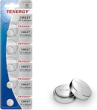 Tenergy CR927 3V Lithium Button Cell Battery, for Watches, Temperature Sensors, Smart Water Bottles, Remote Controllers, 5 Count