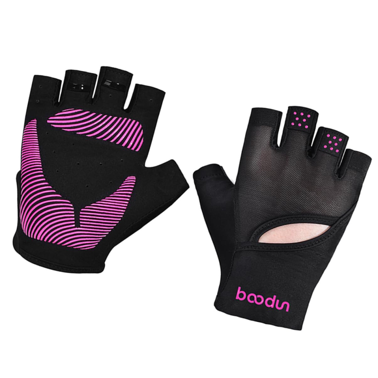INOOMP 2pièces De Fitness Antidérapants Demi-Doigts pour Homme Et Femme Idéaux pour Yoga Le Cyclisme Noir Rose