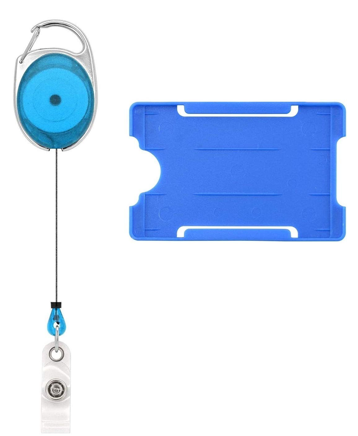 id Card Holder for Office with Lanyard (Blue)